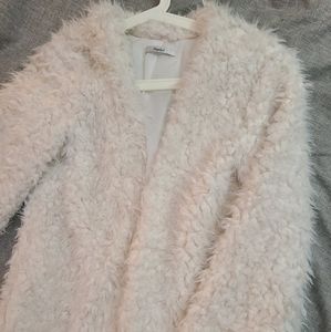 Papaya Fluffy White Jacket